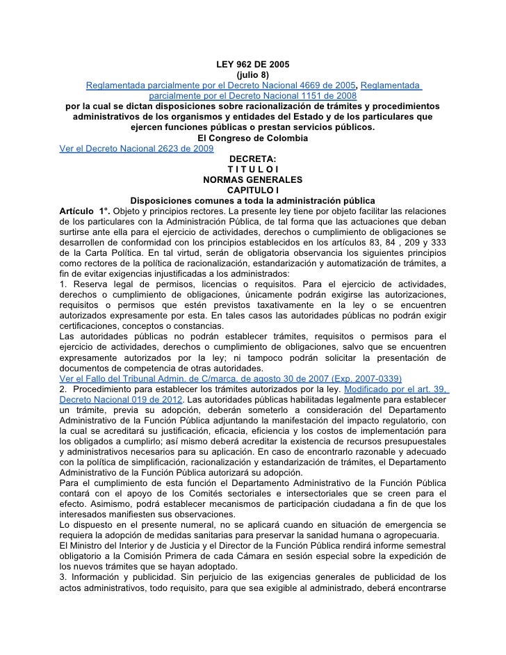 ley 962 antitramites